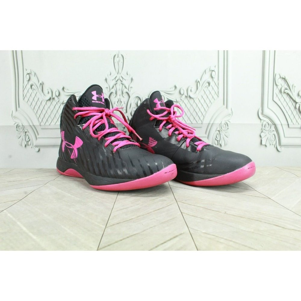 Under Armour  Black Leather Lace-up High Top Athletic Sneaker Shoes Size 10 - Picture 3 of 8